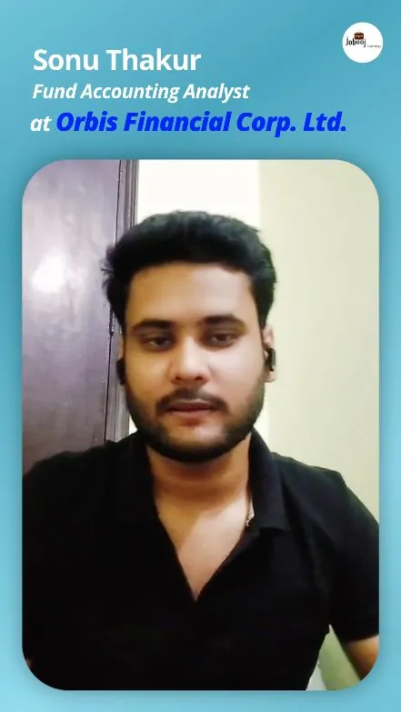 Sonu sharing a video review of the Jobaaj Learnings investment banking course