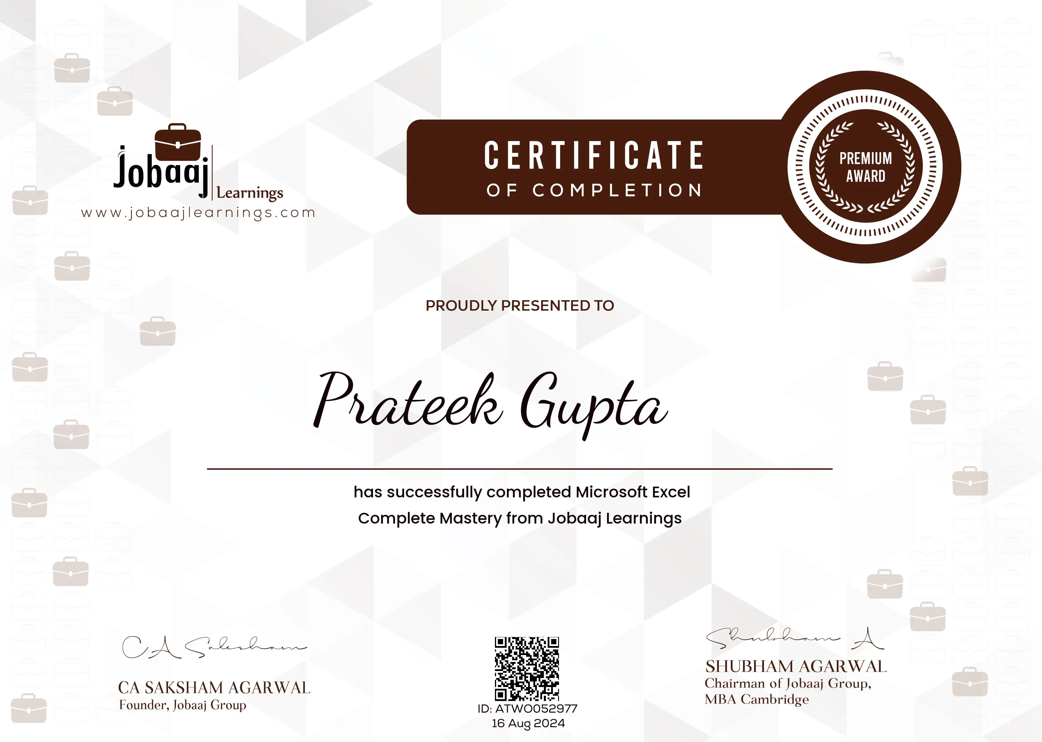 certificate